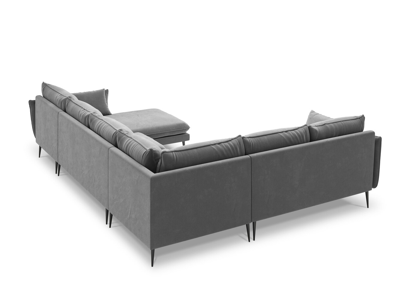 Stūra dīvāns Milo Casa Elio 7S-V, gaiši pelēks/melns цена и информация | Stūra dīvāni | 220.lv
