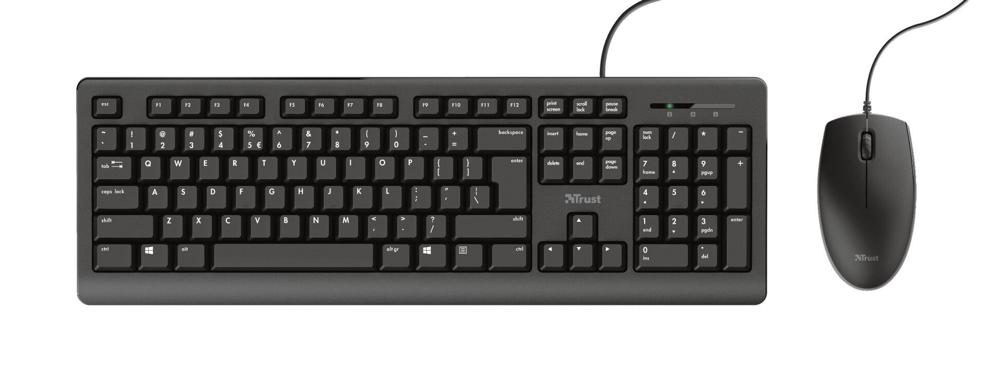 Vadu klaviatūra Trust Primo, melna cena un informācija | Klaviatūras | 220.lv