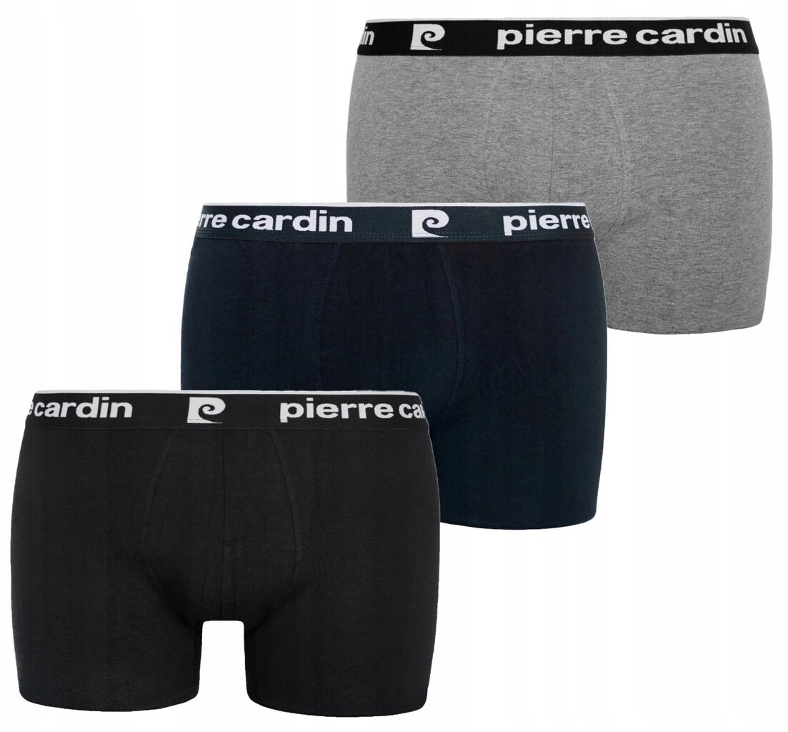 Šorti vīriešiem Pierre Cardin Boxer, melns/pelēks, 3 gab. цена и информация | Vīriešu apakšbikses | 220.lv