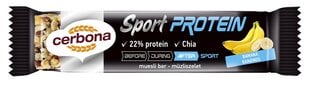 Протеиновый батончик из банановых мюсли CERBONA Sport (с высоким содержанием белка), 35 г цена и информация | Конфетки | 220.lv