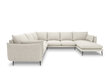 Stūra dīvāns Milo Casa Elio 7S, smilškrāsas/melns цена и информация | Stūra dīvāni | 220.lv