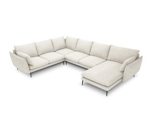 Stūra dīvāns Milo Casa Elio 7S, smilškrāsas/melns cena un informācija | Stūra dīvāni | 220.lv