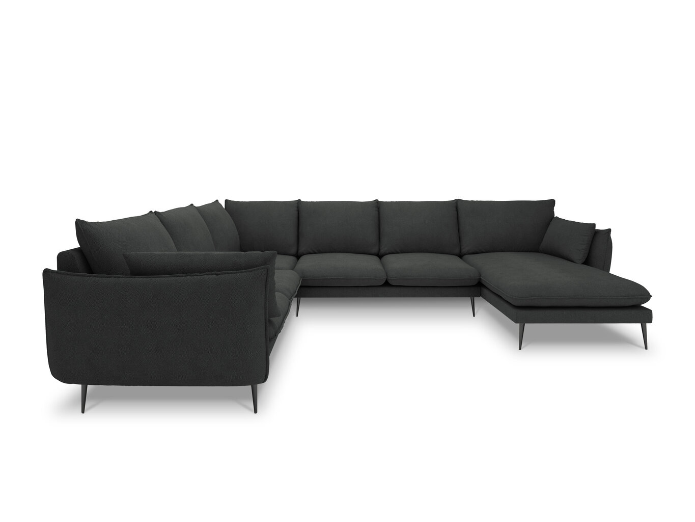Stūra dīvāns Milo Casa Elio 7S, tumši pelēks/melns цена и информация | Stūra dīvāni | 220.lv