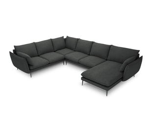 Stūra dīvāns Milo Casa Elio 7S, tumši pelēks/melns cena un informācija | Stūra dīvāni | 220.lv