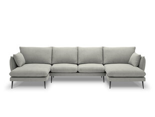 Stūra dīvāns Milo Casa Elio 6S, gaiši pelēks/melns cena un informācija | Stūra dīvāni | 220.lv