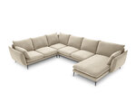 Stūra dīvāns Milo Casa Elio 7S-V, smilškrāsas/melns