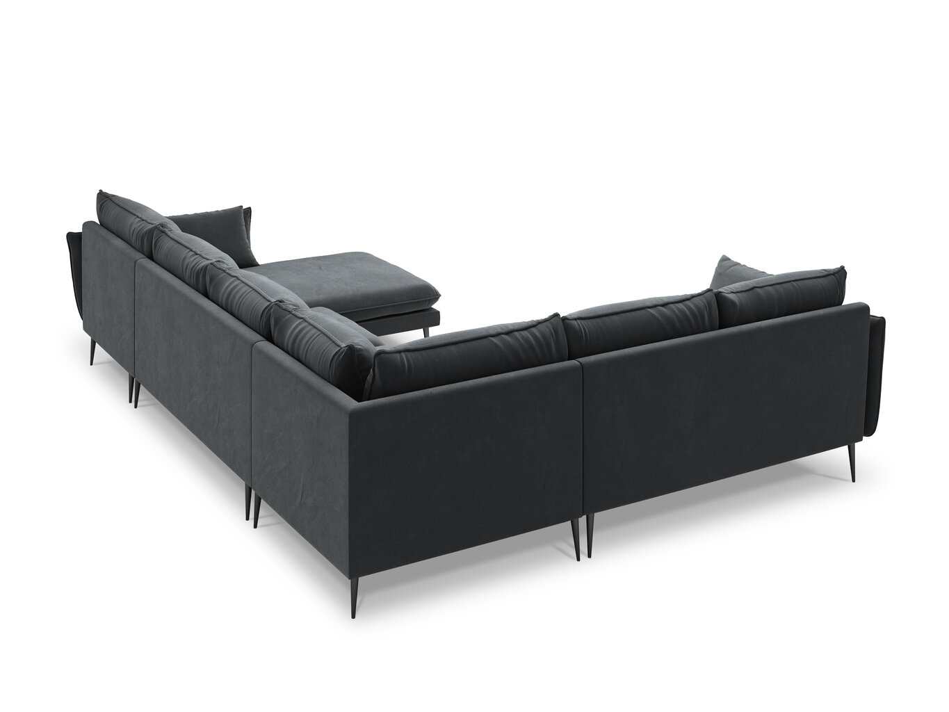 Stūra dīvāns Milo Casa Elio 7S-V, pelēks/melns cena un informācija | Stūra dīvāni | 220.lv