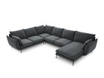 Stūra dīvāns Milo Casa Elio 7S-V, pelēks/melns