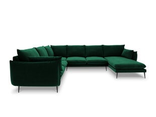 Stūra dīvāns Milo Casa Elio 7S-V, tumši zaļš/melns cena un informācija | Stūra dīvāni | 220.lv