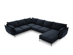 Stūra dīvāns Milo Casa Elio 7S-V, tumši zils/melns
