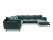 Stūra dīvāns Milo Casa Elio 7S-V, zaļš/melns cena un informācija | Stūra dīvāni | 220.lv
