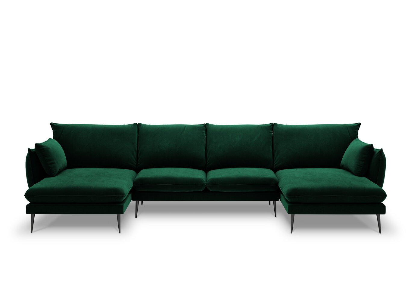 Stūra dīvāns Milo Casa Elio 6S-V, tumši zaļš/melns cena un informācija | Stūra dīvāni | 220.lv