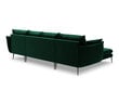 Stūra dīvāns Milo Casa Elio 6S-V, tumši zaļš/melns cena un informācija | Stūra dīvāni | 220.lv