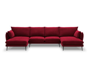 Stūra dīvāns Milo Casa Elio 6S-V, sarkans/melns cena un informācija | Stūra dīvāni | 220.lv