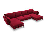 Stūra dīvāns Milo Casa Elio 6S-V, sarkans/melns