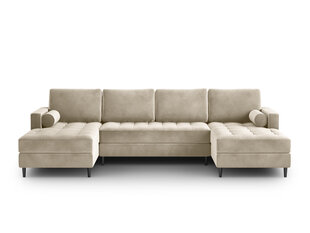 Stūra dīvāns Milo Casa Santo 6S, smilškrāsas/melns cena un informācija | Stūra dīvāni | 220.lv