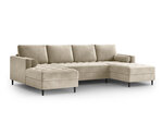 Stūra dīvāns Milo Casa Santo 6S, smilškrāsas/melns