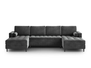 Stūra dīvāns Milo Casa Santo 6S, tumši pelēks/melns cena un informācija | Stūra dīvāni | 220.lv