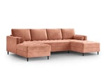 Stūra dīvāns Milo Casa Santo 6S, rozā/melns