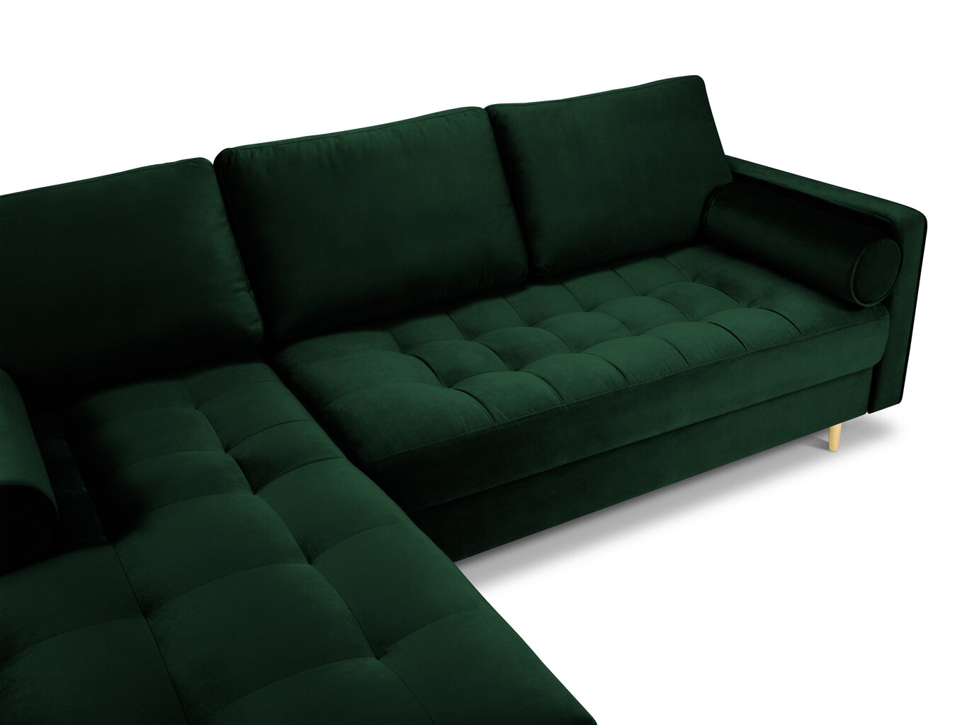 Stūra dīvāns Milo Casa Santo 4S-V, tumši zaļš cena un informācija | Stūra dīvāni | 220.lv
