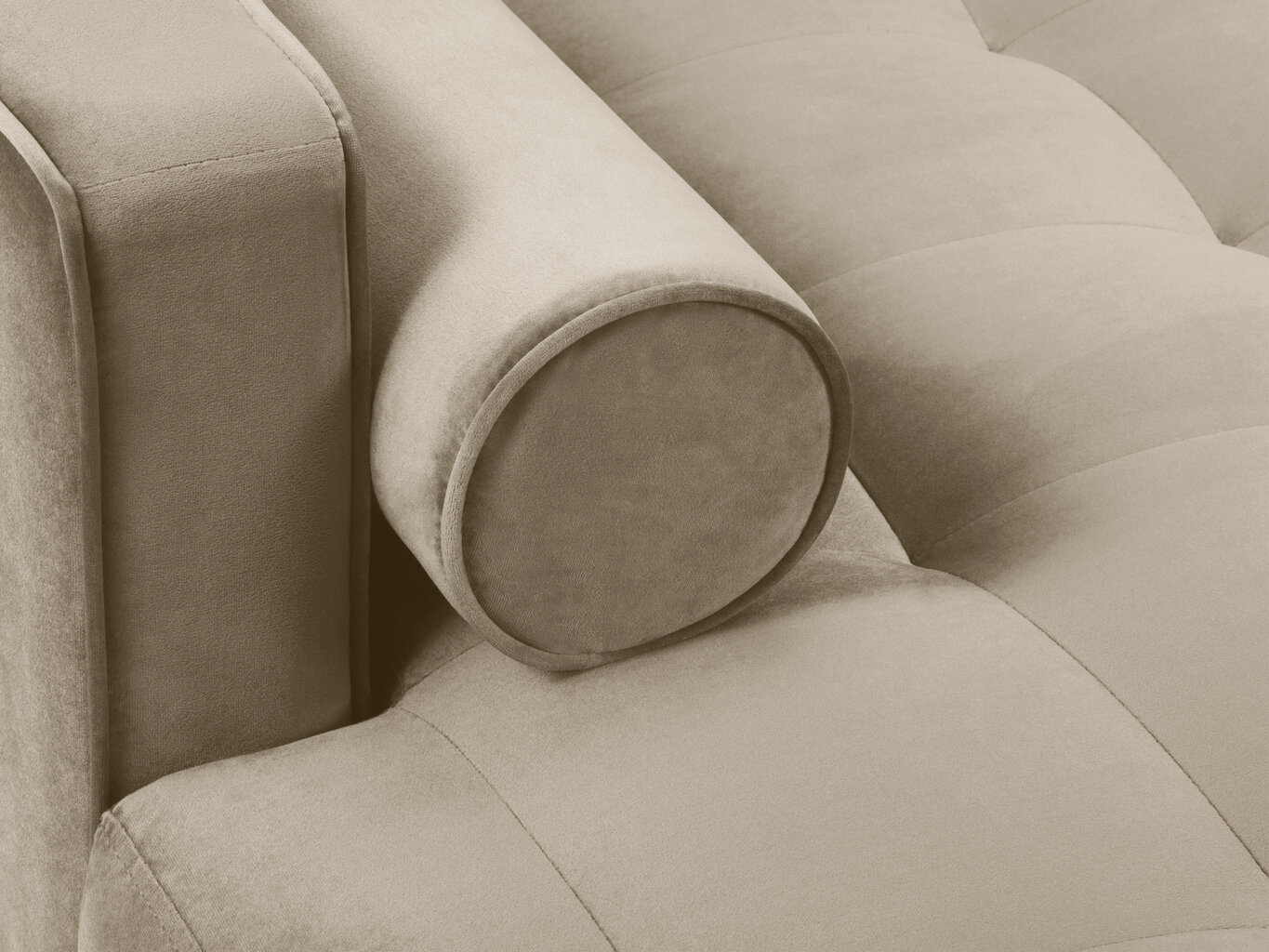 Stūra dīvāns Milo Casa Santo 4S-V, smilškrāsas/melns cena un informācija | Stūra dīvāni | 220.lv