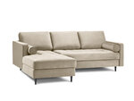 Stūra dīvāns Milo Casa Santo 4S-V, smilškrāsas/melns