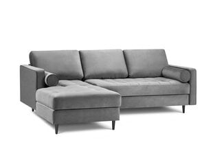Stūra dīvāns Milo Casa Santo 4S-V, gaiši pelēks/melns cena un informācija | Stūra dīvāni | 220.lv