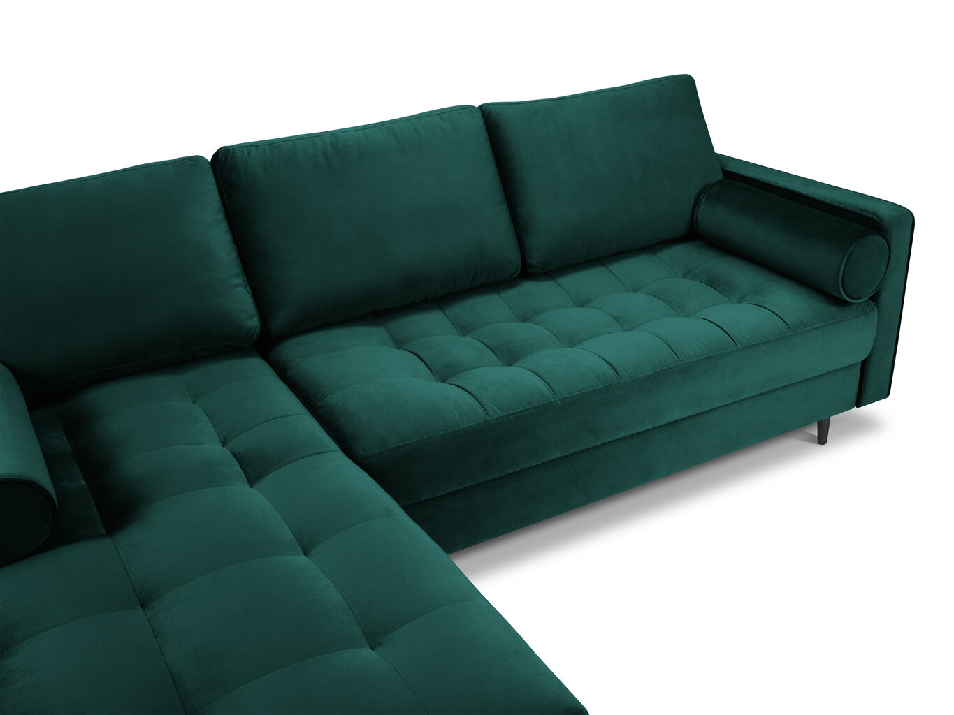 Stūra dīvāns Milo Casa Santo 4S-V, zaļš/melns cena un informācija | Stūra dīvāni | 220.lv