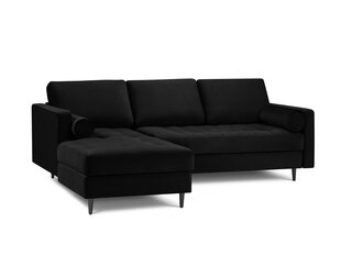 Stūra dīvāns Milo Casa Santo 4S-V, melns цена и информация | Угловые диваны | 220.lv