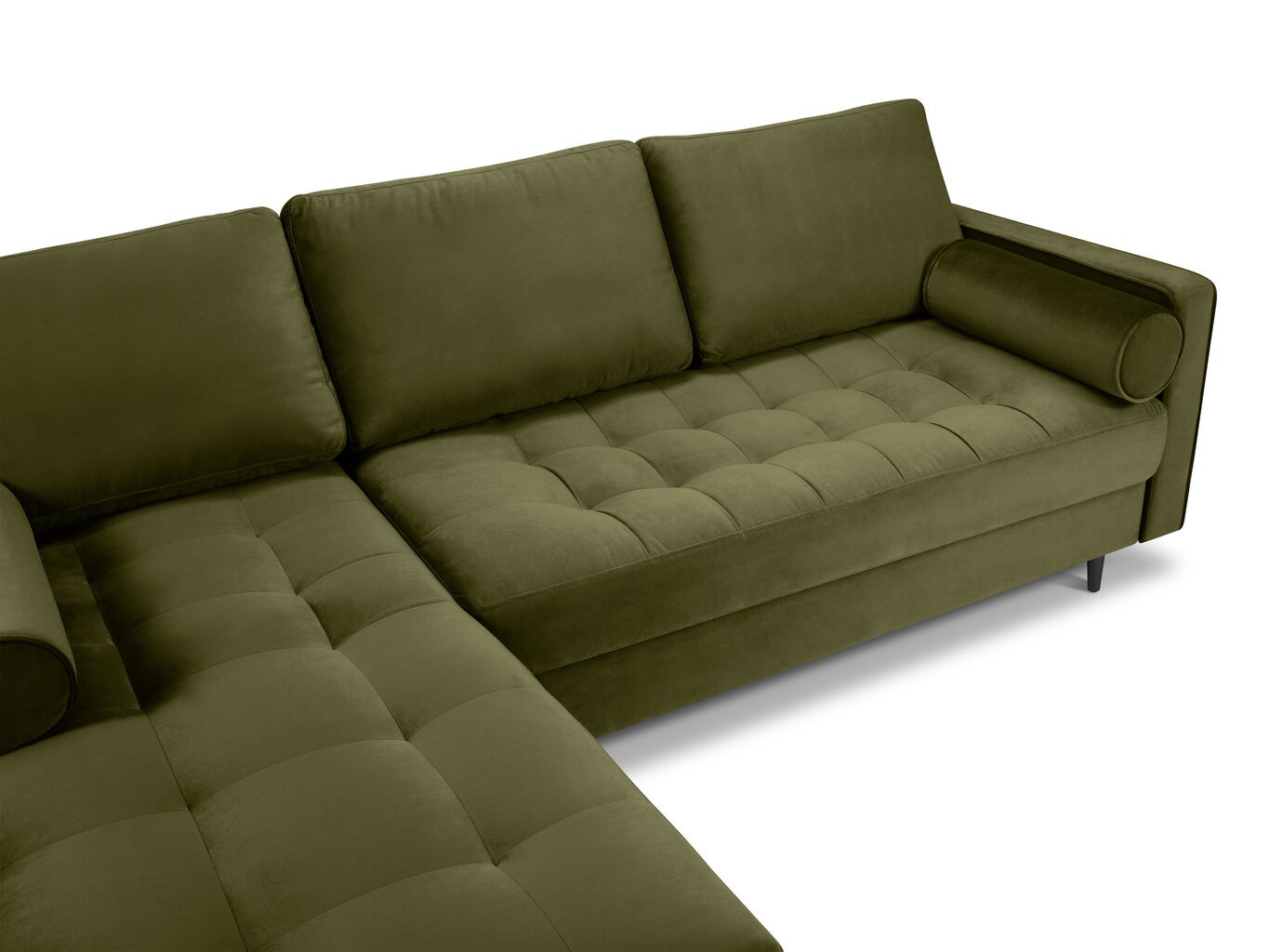 Stūra dīvāns Milo Casa Santo 4S-V, gaiši zaļš/melns цена и информация | Stūra dīvāni | 220.lv