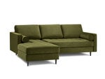 Stūra dīvāns Milo Casa Santo 4S-V, gaiši zaļš/melns