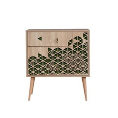 Kumode Kalune Design Dresser 3429, ozola krāsas/zaļa cena un informācija | Kumodes | 220.lv