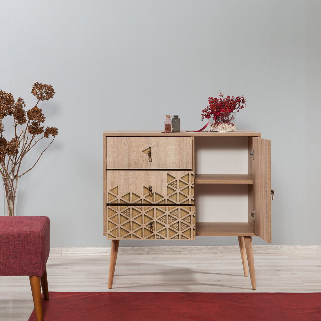 Kumode Kalune Design Dresser 3440, ozola krāsas cena un informācija | Kumodes | 220.lv