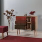 Kumode Kalune Design Dresser 3445, ozola krāsas/sarkana cena un informācija | Kumodes | 220.lv