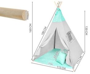 Bērnu telts Tipis, zila cena un informācija | Bērnu rotaļu laukumi, mājiņas | 220.lv
