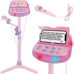 Karaoke mikrofons ar statīvu, rozā cena un informācija | Rotaļlietas meitenēm | 220.lv