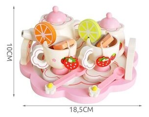 Bērnu koka tējas serviss, 16 daļas cena un informācija | Rotaļlietas meitenēm | 220.lv