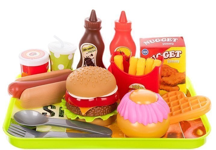 Bērnu ātrās ēdināšanas uzkodu komplekts ar paplāti cena un informācija | Rotaļlietas meitenēm | 220.lv