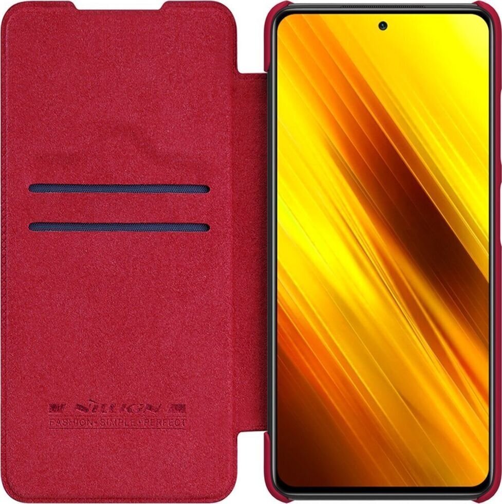 Xiaomi Poco X3 NFC / X3 Pro vāciņš, Nillkin Qin, brūns цена и информация | Telefonu vāciņi, maciņi | 220.lv