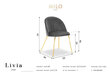 Krēsls Milo Casa Livia, melnas/zeltainas krāsas cena un informācija | Virtuves un ēdamistabas krēsli | 220.lv