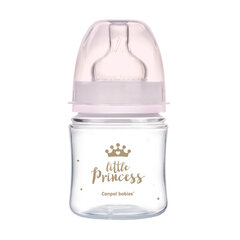 Plata kakla pudelīte Canpol Babies, Anti-colic PP Easy Start Royal Baby, 120 ml, 35/233, pink cena un informācija | Bērnu pudelītes un to aksesuāri | 220.lv