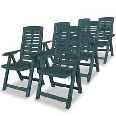 Складные садовые кресла, 6 шт., цвет зелёный цена и информация | Садовые стулья, кресла, пуфы | 220.lv