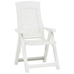 VidaXL atgāžami dārza krēsli, 2 gab., balta plastmasa cena un informācija | Dārza krēsli | 220.lv