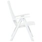 VidaXL atgāžami dārza krēsli, 2 gab., balta plastmasa цена и информация | Dārza krēsli | 220.lv