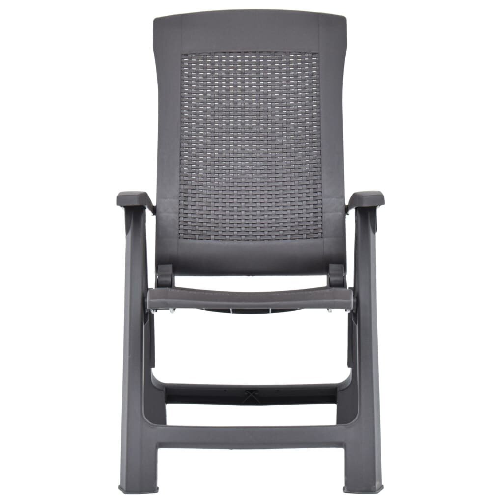 VidaXL atgāžami dārza krēsli, 2 gab., brūna plastmasa цена и информация | Dārza krēsli | 220.lv