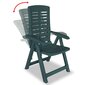 VidaXL atgāžami dārza krēsli, 4 gab., plastmasa, zaļi цена и информация | Dārza krēsli | 220.lv