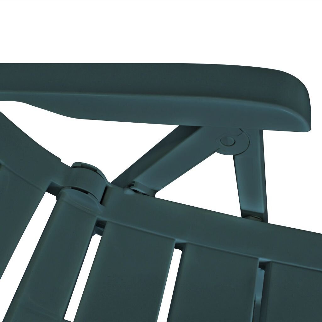 VidaXL atgāžami dārza krēsli, 4 gab., plastmasa, zaļi цена и информация | Dārza krēsli | 220.lv