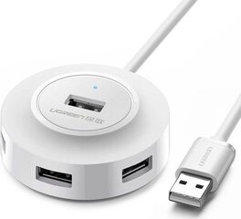 USB-концентратор Ugreen 4 x USB 2.0, UGR614WHT цена и информация | Адаптеры и USB разветвители | 220.lv