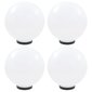 VidaXL LED lampas, 4 gab., sfēriskas, 30 cm, PMMA цена и информация | Āra apgaismojums | 220.lv