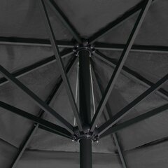 VidaXL dārza saulessargs ar alumīnija kātu, 600 cm, antracītpelēks цена и информация | Зонты, маркизы, стойки | 220.lv